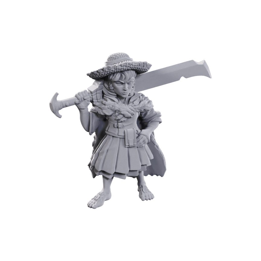 Pathfinder Deep Cuts Unpainted Miniatures: Female Halfling Magus Low Level image 0